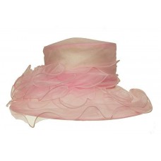 August Hats Mujers Formal Sheer Wide Ruffle Brim Packable Hat Pink Adjustable 766288980020 eb-89128991